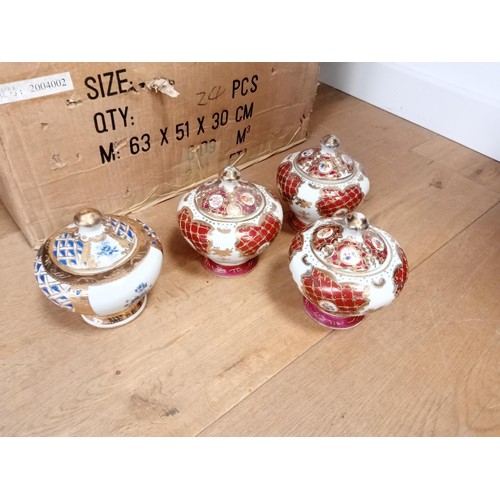 117 - A box of approx. 24 lidded dishes/ ornament see photos