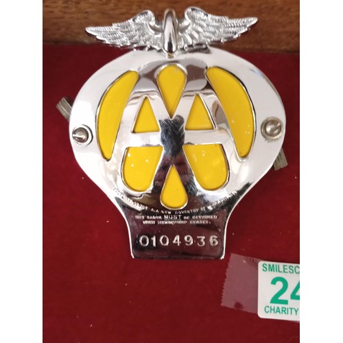 247 - 2 x AA car grill badges