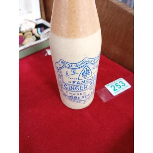 253 - Famous Ginger beer Fraser Road bottle very rare