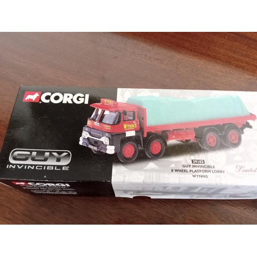 32 - 2x Corgi Ltd. Ed. trucks 1x Heavy Haulage Wynns Scammell Contractor 17903 & Guy Invincible 8-wheel p... 