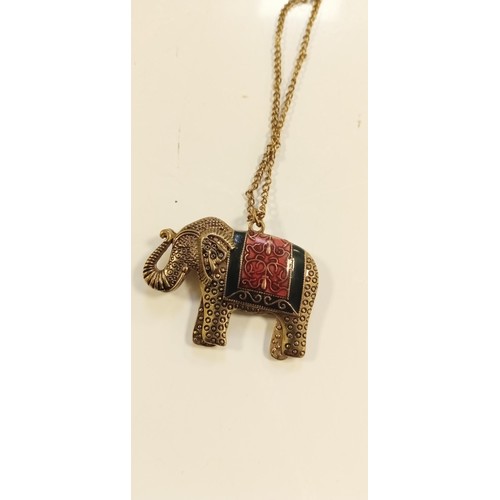 79 - Double sided elephant necklace in lovely condition