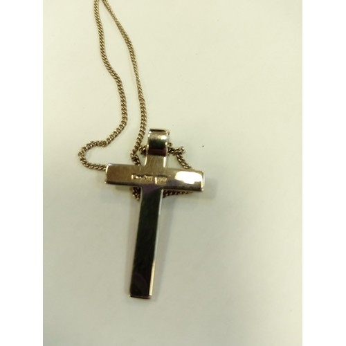 79 - Clogau Welsh silver & gold cross pendant on silver chain