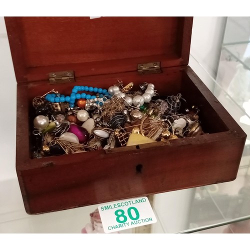 80 - Jewellery box full of costume/ fashion jewellery