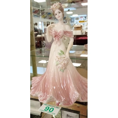 90 - 5x figurines inc. Coalport, Royal Doulton Denice, Royal Worcester Seasons of romance special edition... 