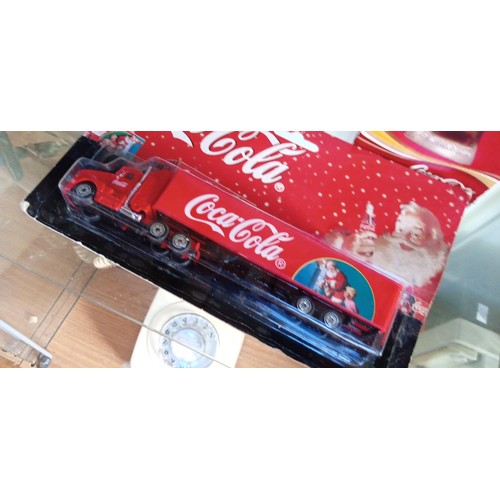 114 - 2x Vintage Coca-Cola FIFA world cup glasses & toy lorry