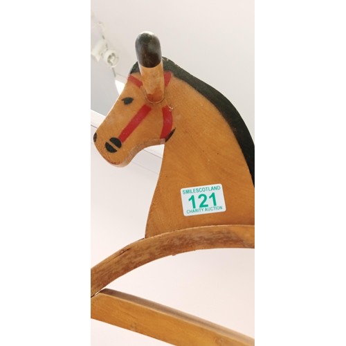 121 - Vintage child's wooden rocking horse