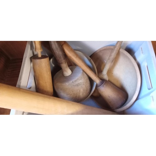 135 - Wooden tools & baking equipment