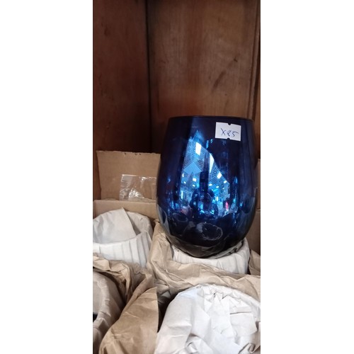 195 - 6x blue & silver glasses as new (cost £60 new)