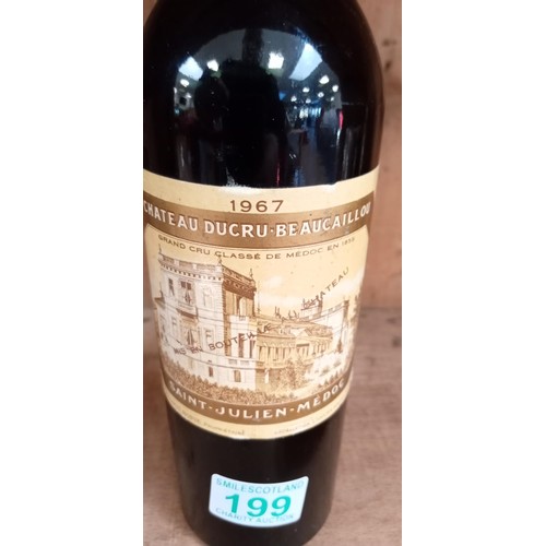 199 - 1x bottle red wine 1967 Chateau Ducru-Beaucaillou Saint-Julien-Medoc