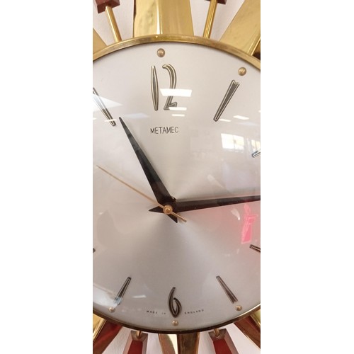 216 - Metamec sunburst vintage clock