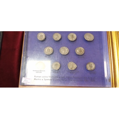 278 - Selection of vintage and collectors coins, inc. Roman coins found under M&S Dorchester