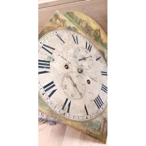 303 - Vintage clocks, sewing machine & J Duncan Turriff grandfather clock face