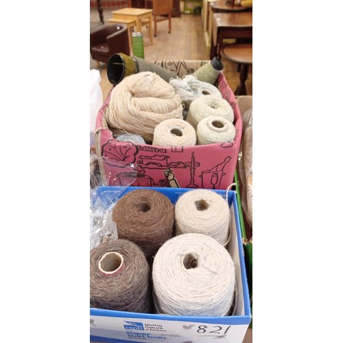 305 - Large selection of knitting machine wool, crochet items, tapestry items, etc.