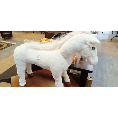 317 - Large Barbie doll white horse