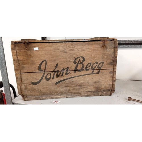 75 - Vintage John Begg Scotch Whisky wooden crate