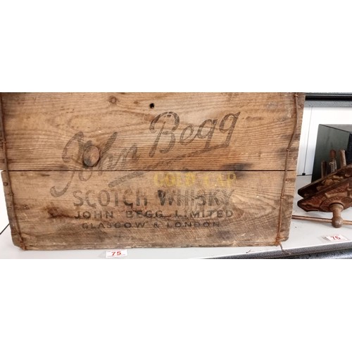 75 - Vintage John Begg Scotch Whisky wooden crate