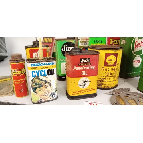 79 - Collectable motor oil cans etc