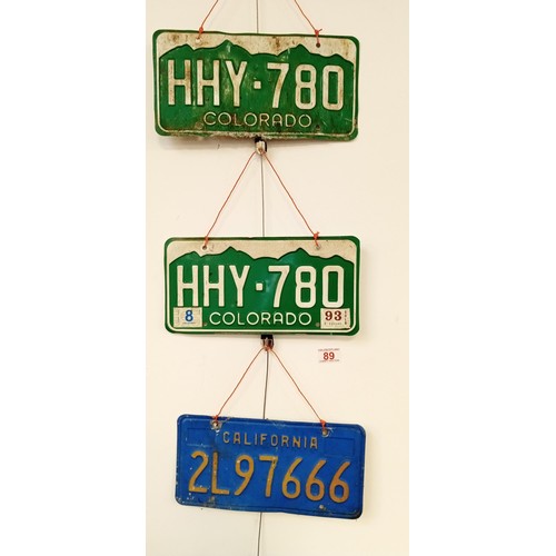 89 - Vintage US number plates