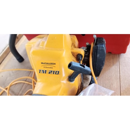 198 - Garden tools inc. McCulloch petrol strimmer, 2 x electric hedge trimmers plus one other