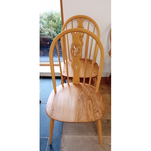 1 - Ercol Gold Button range extending dining/ kitchen table with 6 chairs