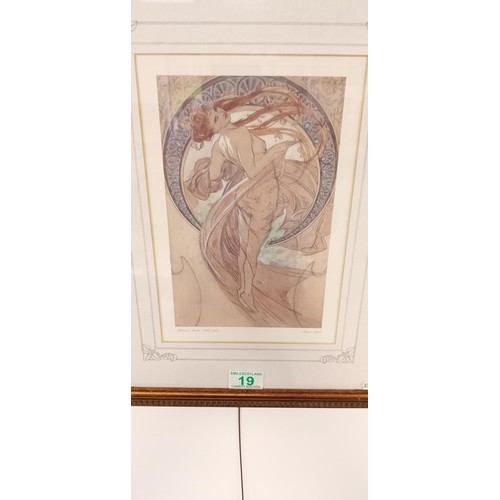 19 - Framed picture The Dance 1898 48x40cm approx.