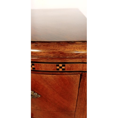 30 - Reversed bow-fronted 2-drawer cutlery cabinet with ball & claw feet