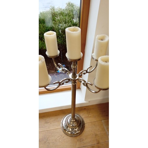 57 - Pair of very large candelabra's with candles 90cm H approx. with candles