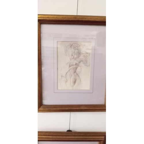 67 - Pair of framed pictures, Dancing Ladies 26x29cm approx.