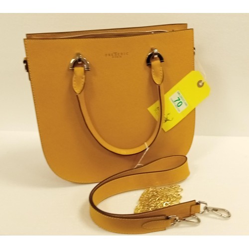 70 - Light mustard handbag with 2 shoulder straps as new. Although we have no provenance this handbag cam... 