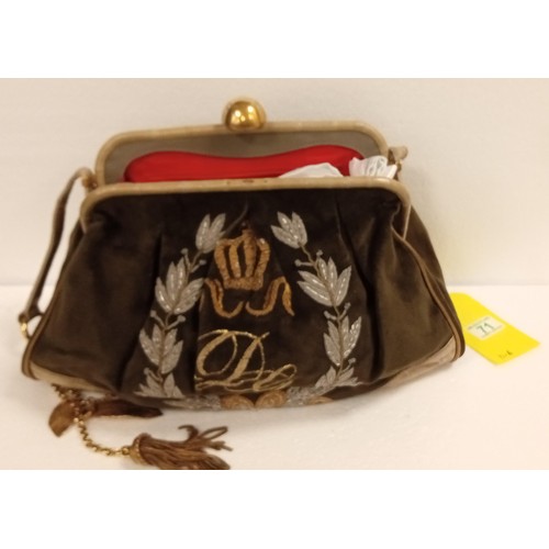 71 - Believed to be Vintage Dolce & Gabbana handbag brown & beige with clasp closure. Although we have no... 