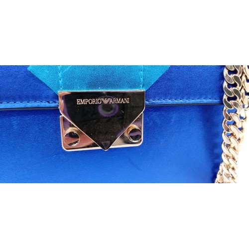 74 - Made in China Emporio Armani metallic shoulder bag two tone blue.  Although we have no provenance th... 