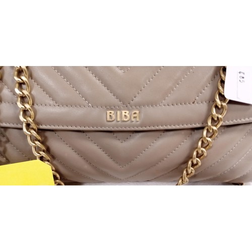 78 - Biba beige/latte shoulder hand bag.  Although we have no provenance this handbag came from an avid c... 