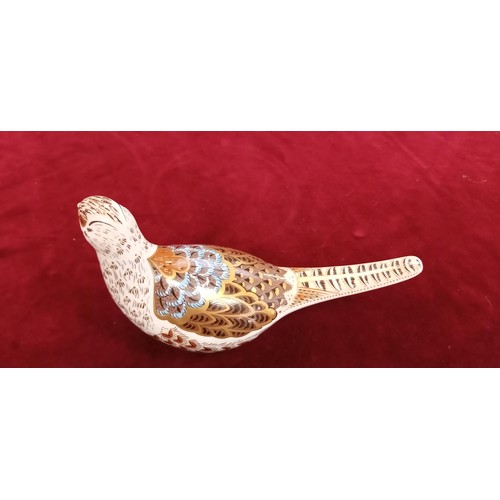 96 - Royal Crown Derby Hen Pheasant gold button Ltd Ed of 500 2014