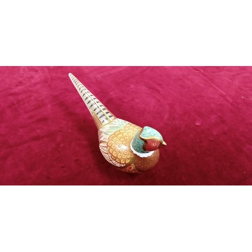 97 - Royal Crown Derby cock pheasant 2014 gold button Ltd Ed of 500