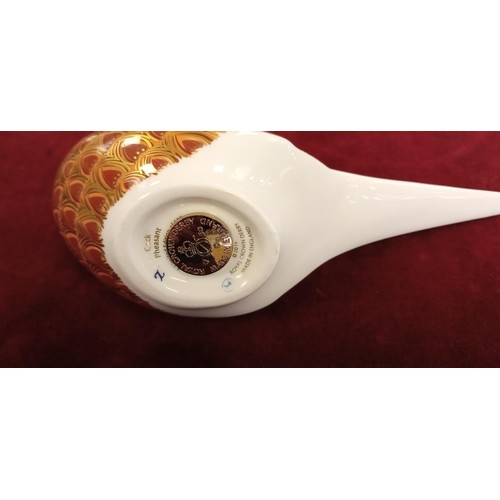 97 - Royal Crown Derby cock pheasant 2014 gold button Ltd Ed of 500