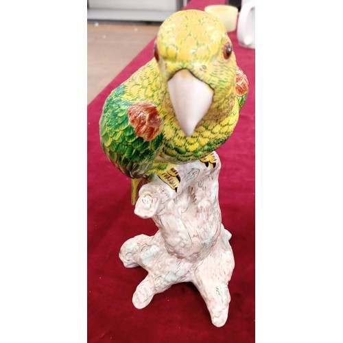 98 - Pair of Majolica style parrots