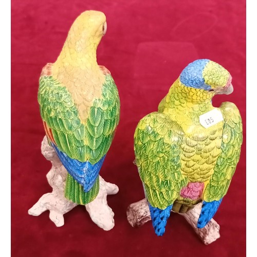 98 - Pair of Majolica style parrots