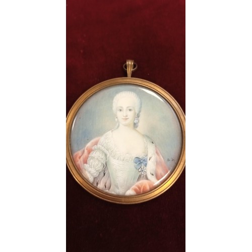 104 - 3x hand-painted miniature portraits