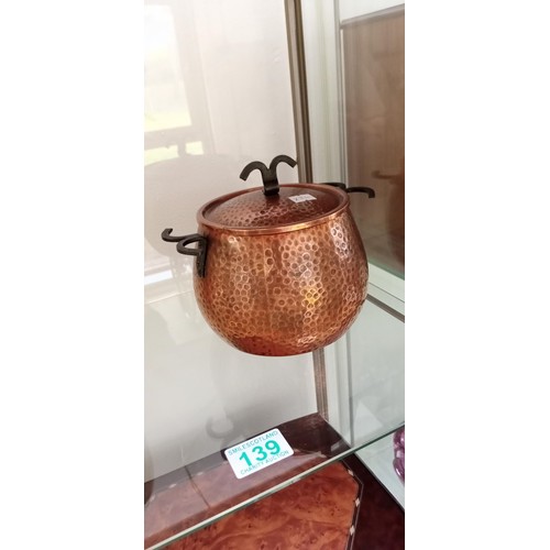 139 - Finnish copper bowl and wooden vase