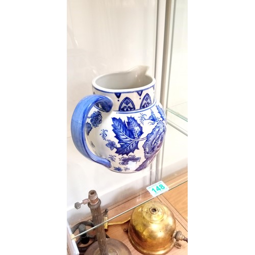 148 - Moyses Stephens London reproduction blue and white large jug