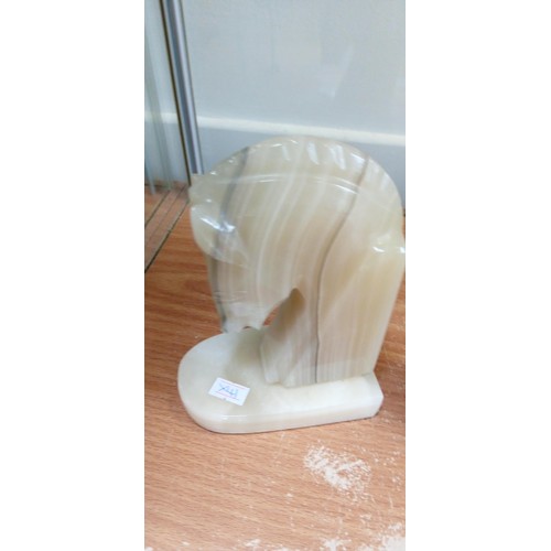 153 - Pair of marble horse head book ends