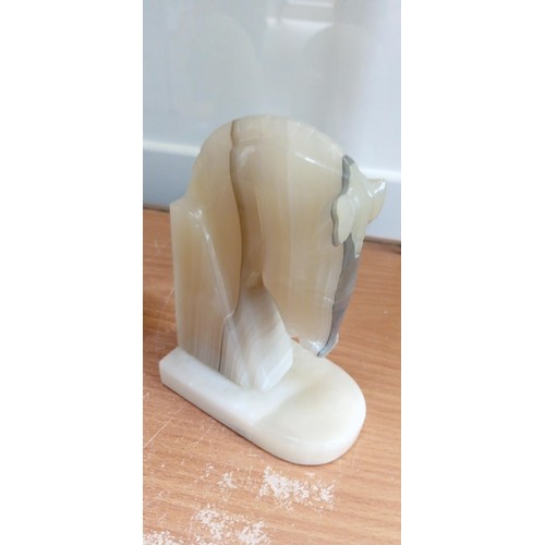 153 - Pair of marble horse head book ends