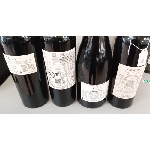 187 - 4x Bottles of vintage red wine inc. Pizo Crianza 2015, Le Prieure 2017, Perez Cruz 2014 & Buena Vida... 