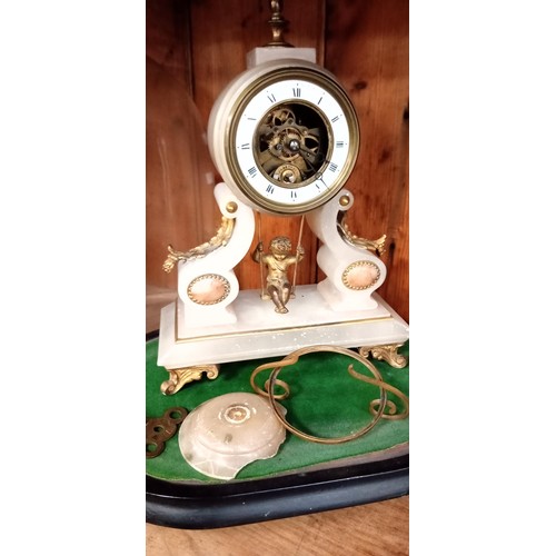 238 - Vintage clock with glass dome