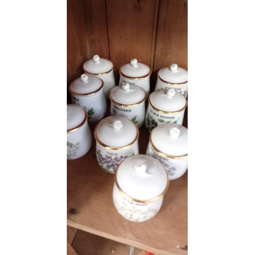 240 - Large collection of Royal Worcester Fine Porcelain herb jars