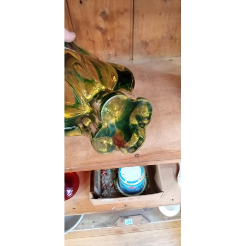 244 - Vintage heavy glass vase