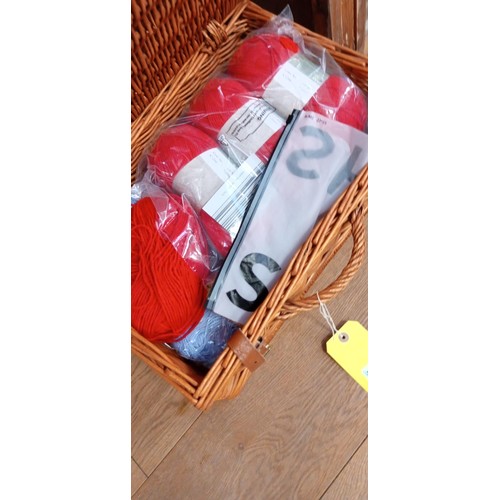 253 - F&M Hamper basket with wool