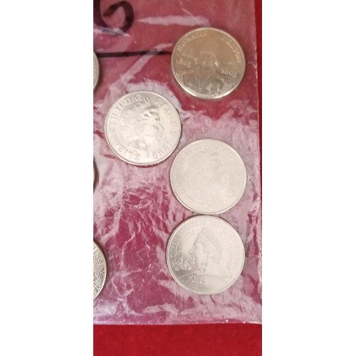 257 - 7x £5 collectable coins