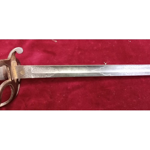 267 - Sword and scabbard manufactured by Pillin London for Watson & Co Bombay with shagreen handle