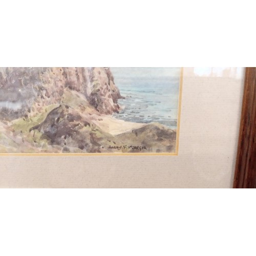 275 - Harry F McGregor miniature print Dunnottar Castle